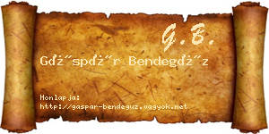 Gáspár Bendegúz névjegykártya