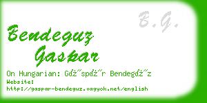 bendeguz gaspar business card